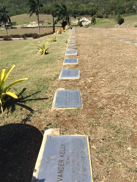 Memorial rows on the upper slope